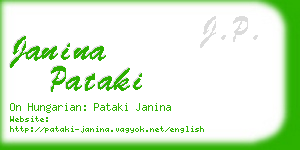 janina pataki business card